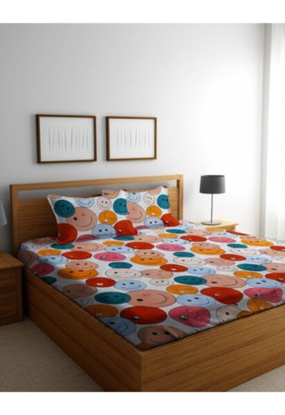 Homdazal Microfibre Abstract Queen Multicolor Bedsheet – Soft, Durable & Stylish